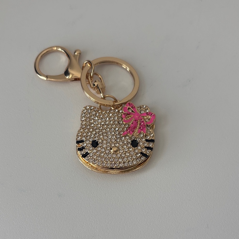Hello Kitty Keychain / Bag Charm with Mirror